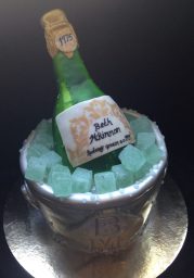 Champagne on ice cake