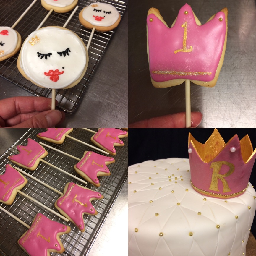 Princess pillow cake with matching Princess cookie pops