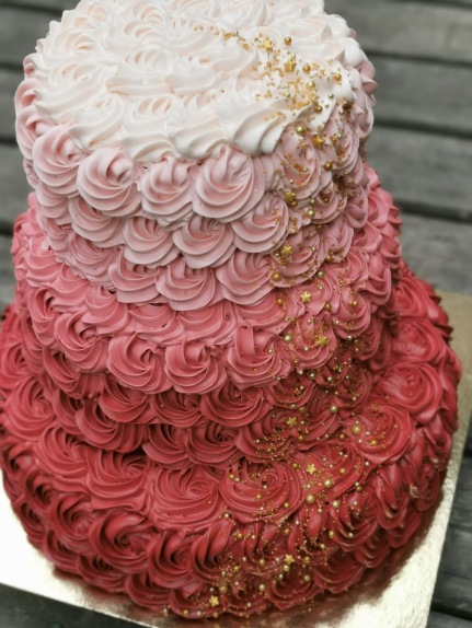 Ombre wedding cake