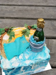 Champagne on the beach cake
